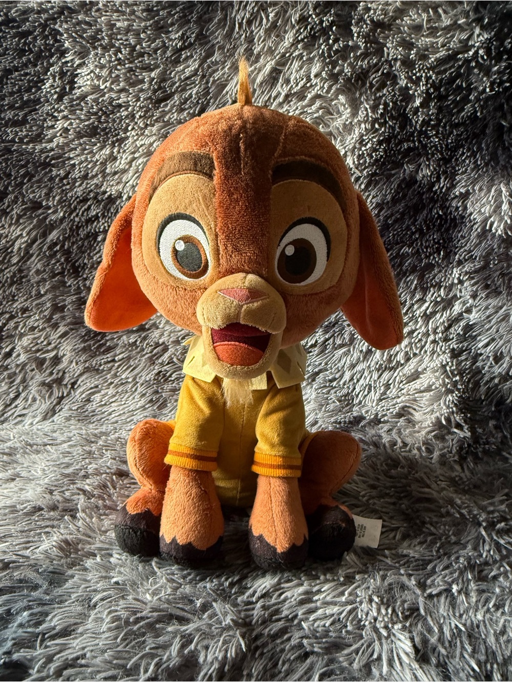 Orange Plush Puppy Dog Toy with Yellow Shirt - Soft Pet Playmate